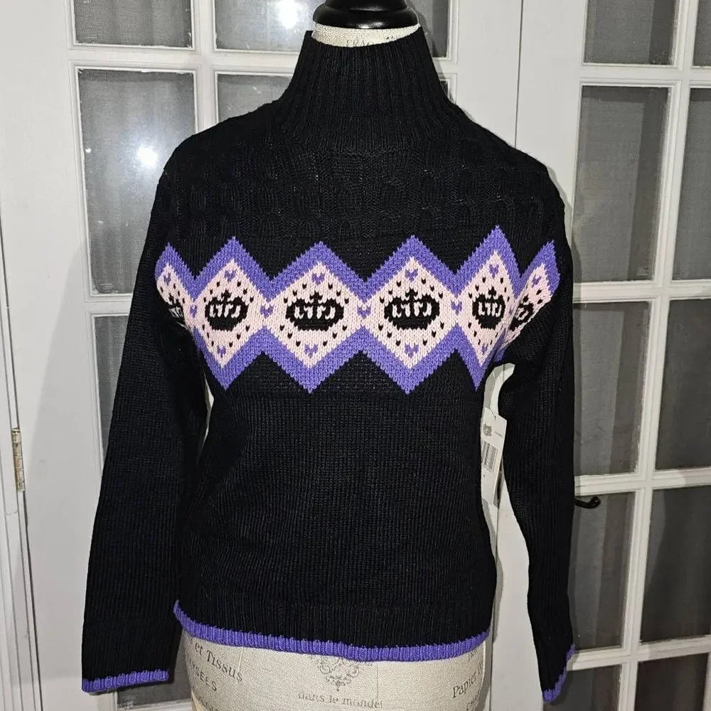 NWT Juicy by Juicy Couture Womens Liquorice Mock Neck‎ Sweater XS